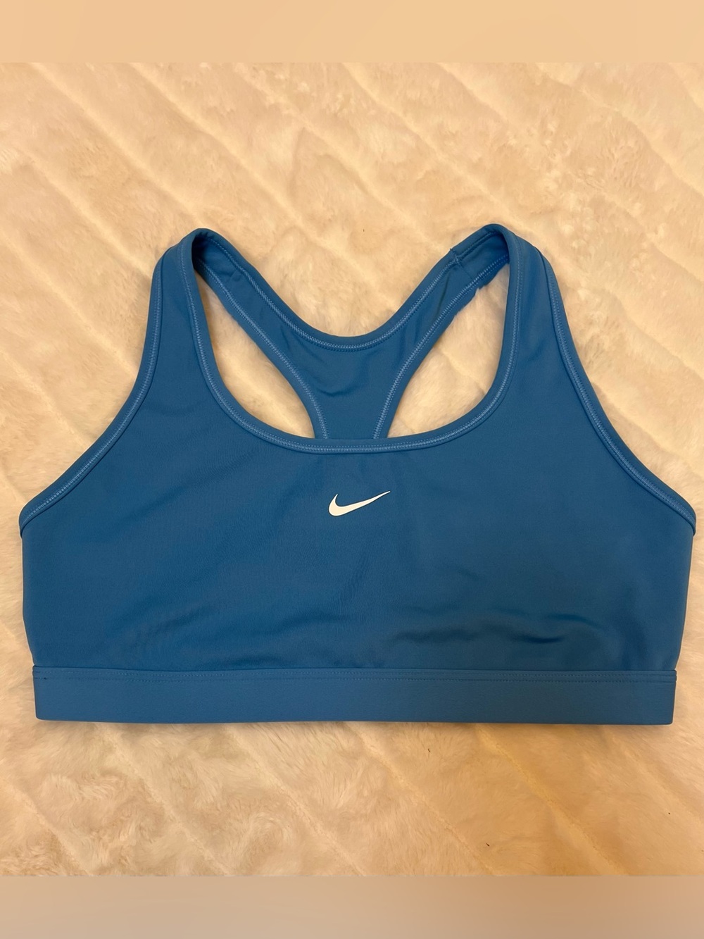 Nike Womens Large Blue Sports Bra Racerback Athleisure Gym Workout Yoga Pilates